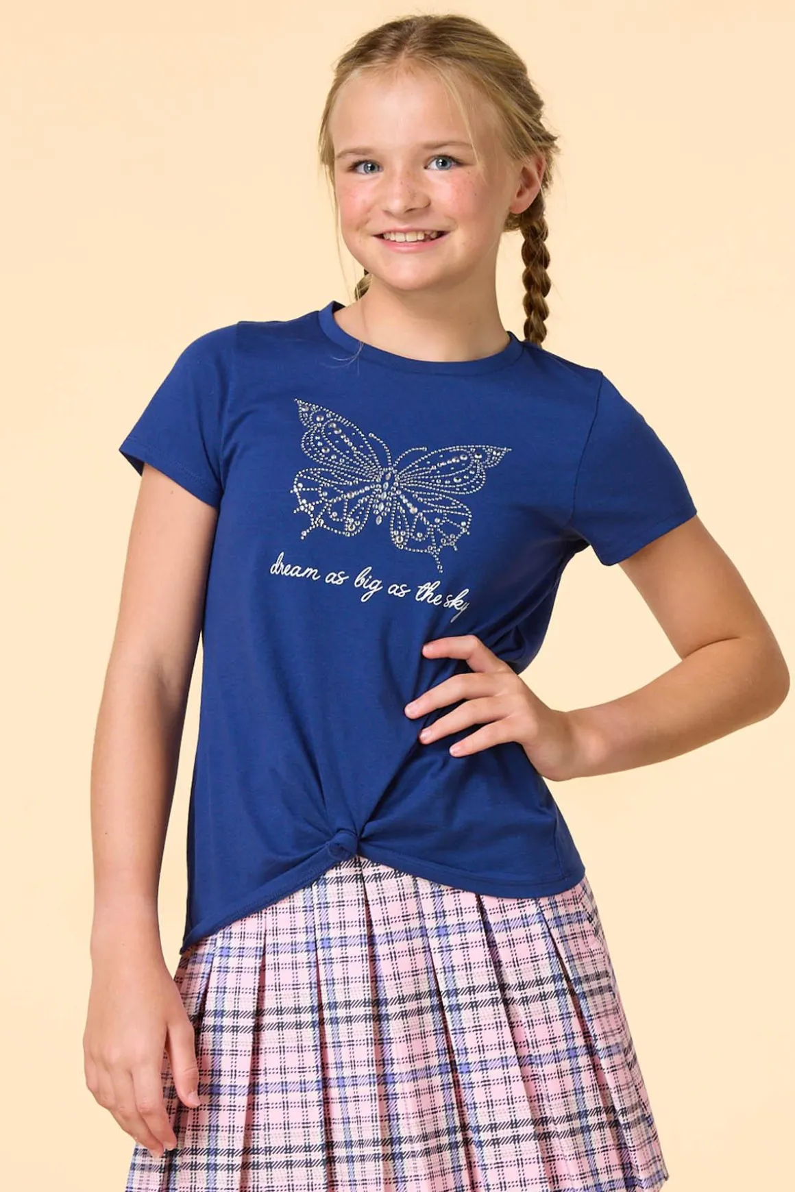 Girls Embellished Butterfly Tee