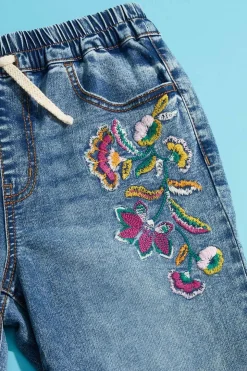 Girls Embroidered Joggers