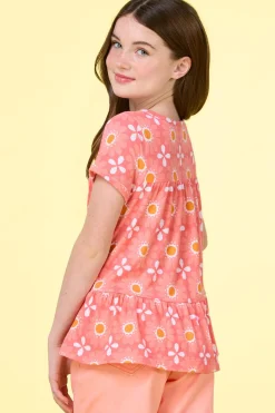 Girls Floral Babydoll Top