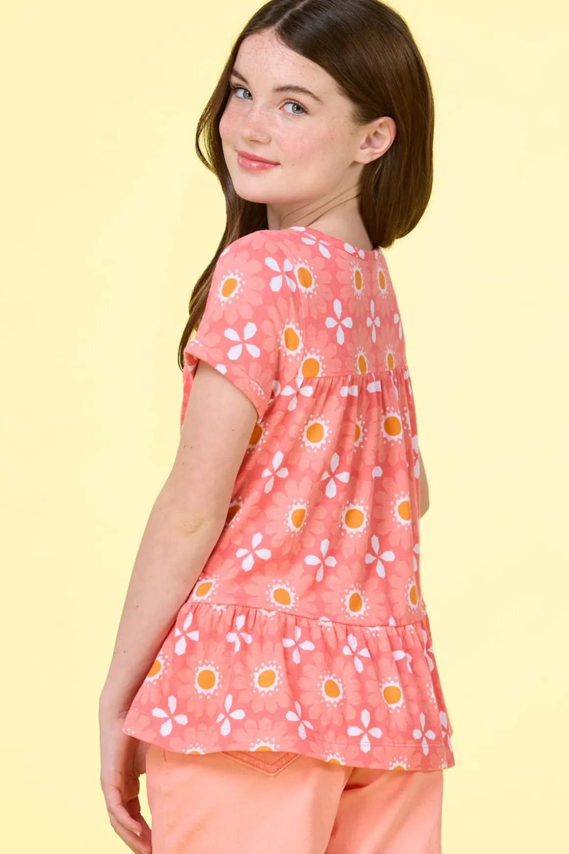 Girls Floral Babydoll Top