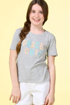 Girls Floral Peace Out Tee