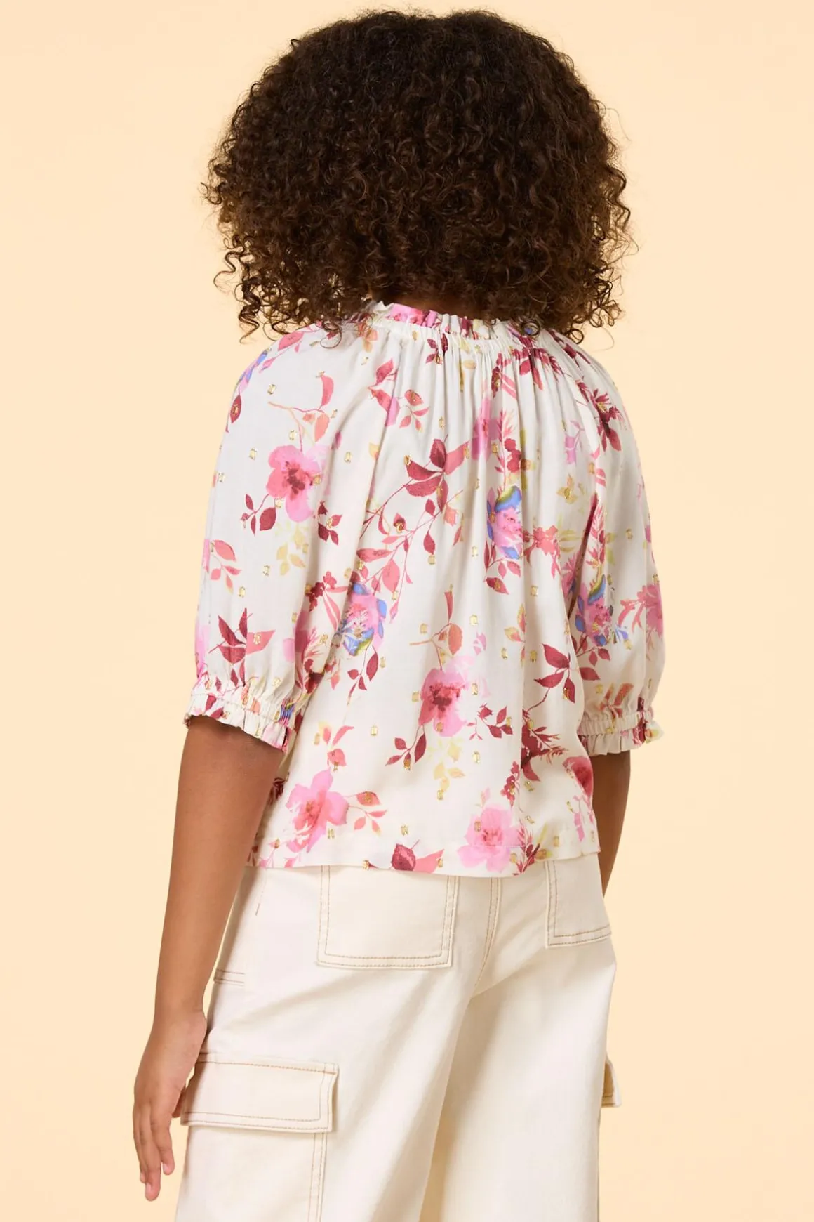Girls Floral Poet Top