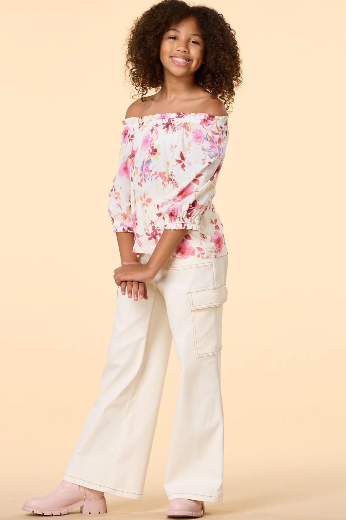 Girls Floral Poet Top