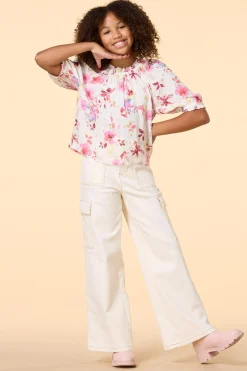 Girls Floral Poet Top