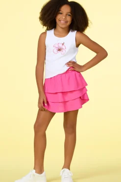 Girls Floral Sequin Tank