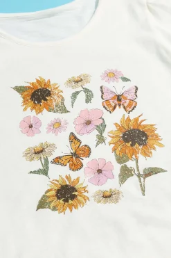 Girls Floral Sunflower Tee