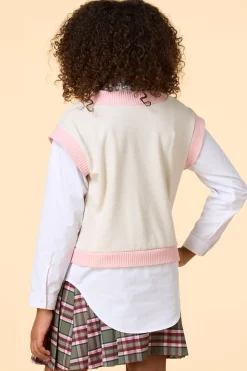 Girls Layered Poplin Sweater