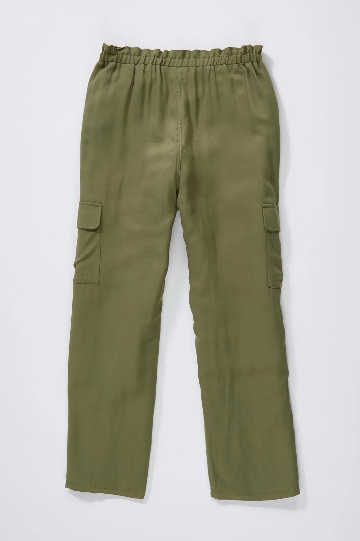 Girls Olive Paperbag Pants