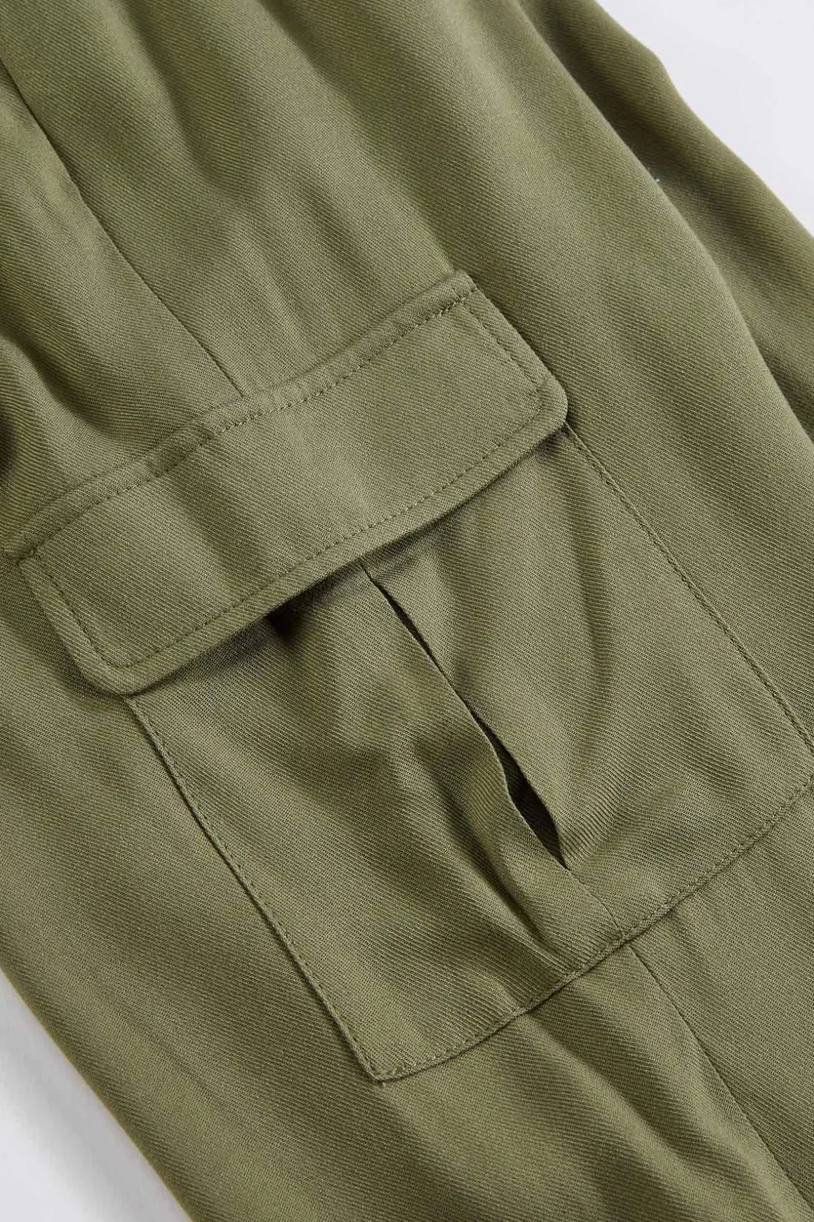 Girls Olive Paperbag Pants