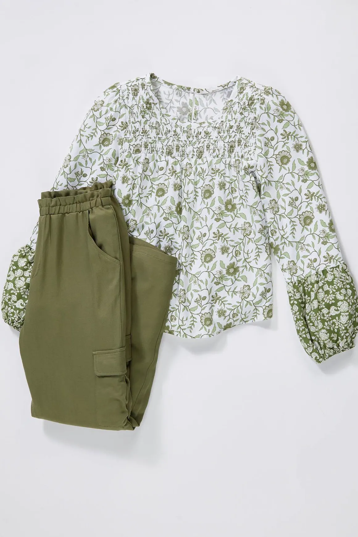 Girls Olive Paperbag Pants