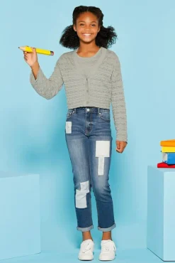 Girls Patchwork Jeans