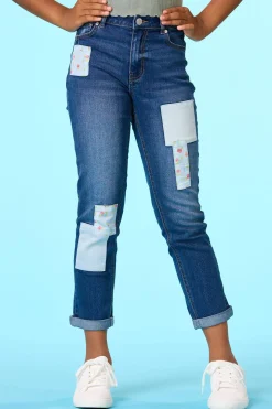 Girls Patchwork Jeans