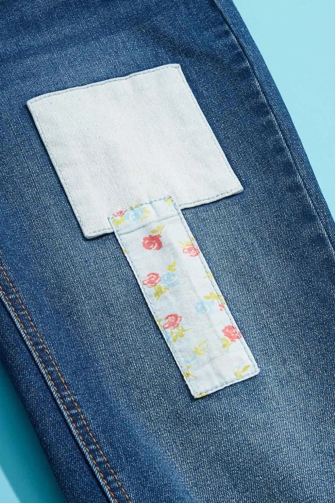 Girls Patchwork Jeans