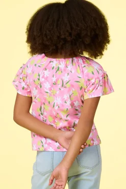 Girls Pink Floral Top