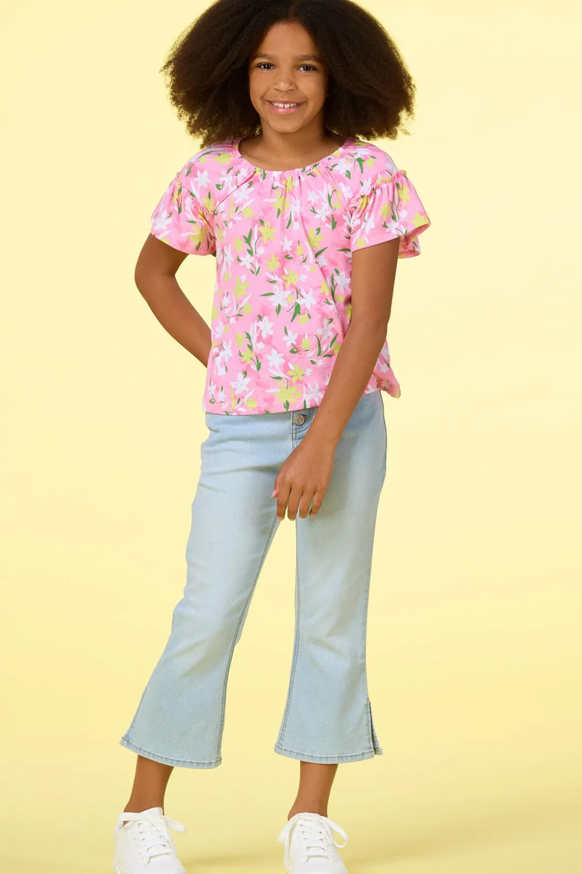 Girls Pink Floral Top
