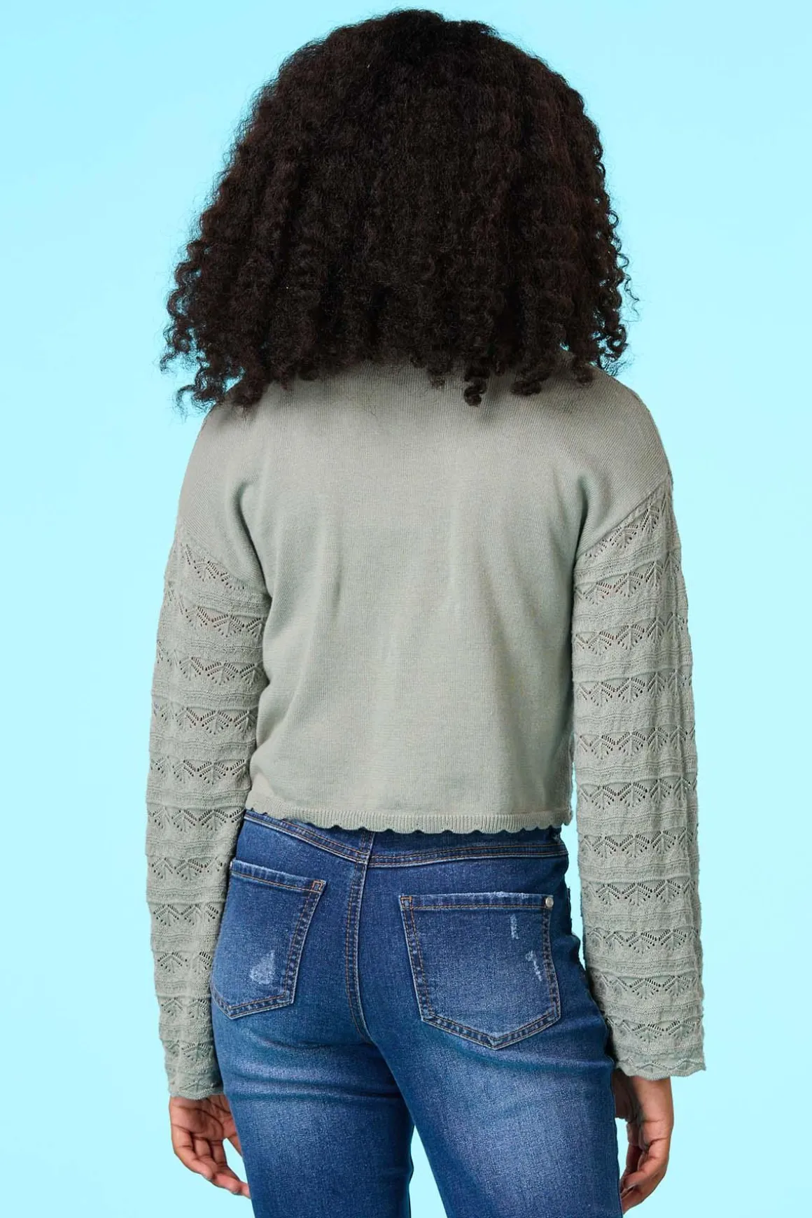 Girls Pointelle Cardi