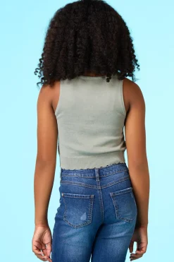 Girls Pointelle Sweater Tank