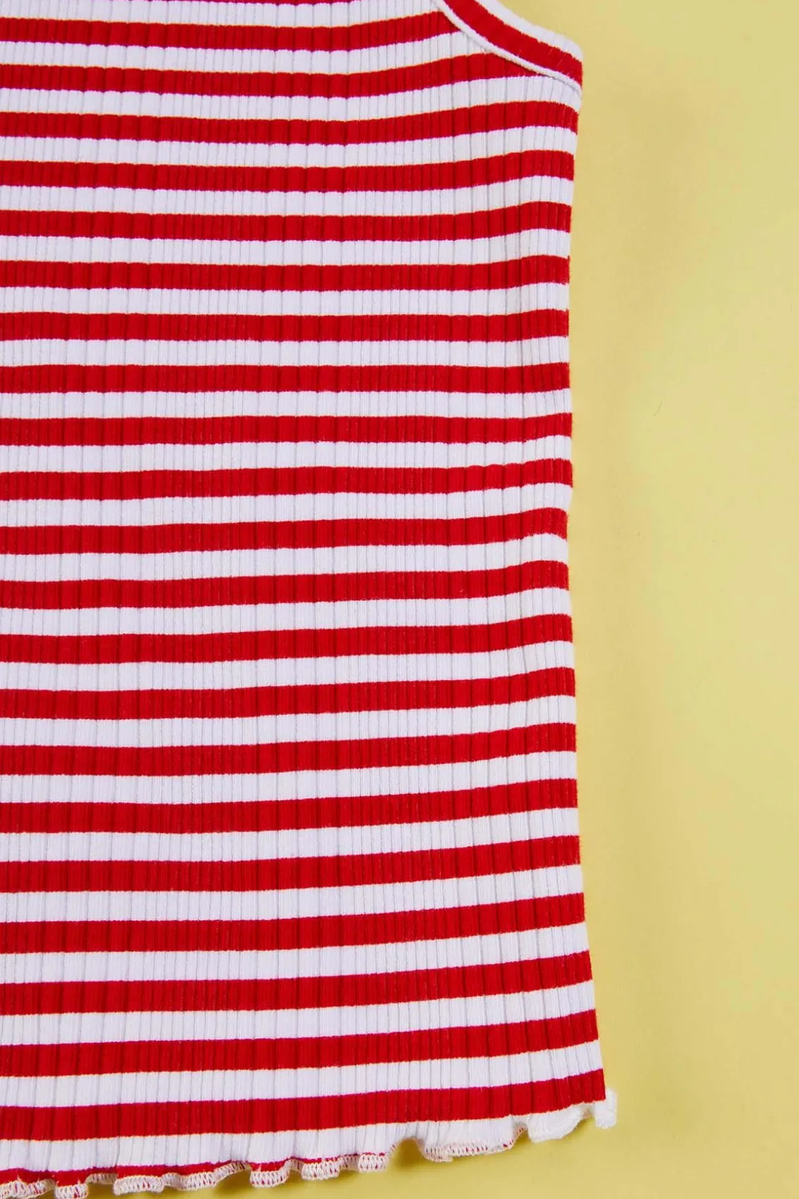Girls Red And White Stripe Tank