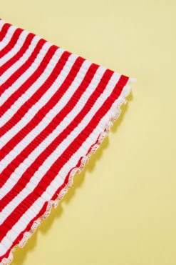 Girls Red And White Stripe Tank