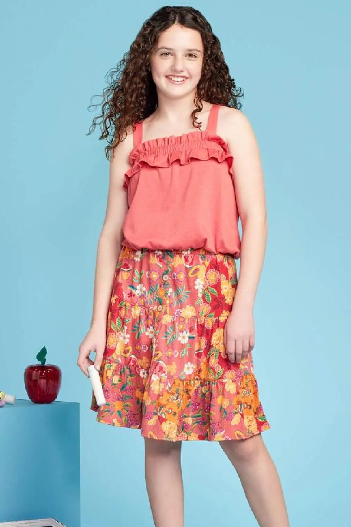 Girls Ruffled Bubble Tank