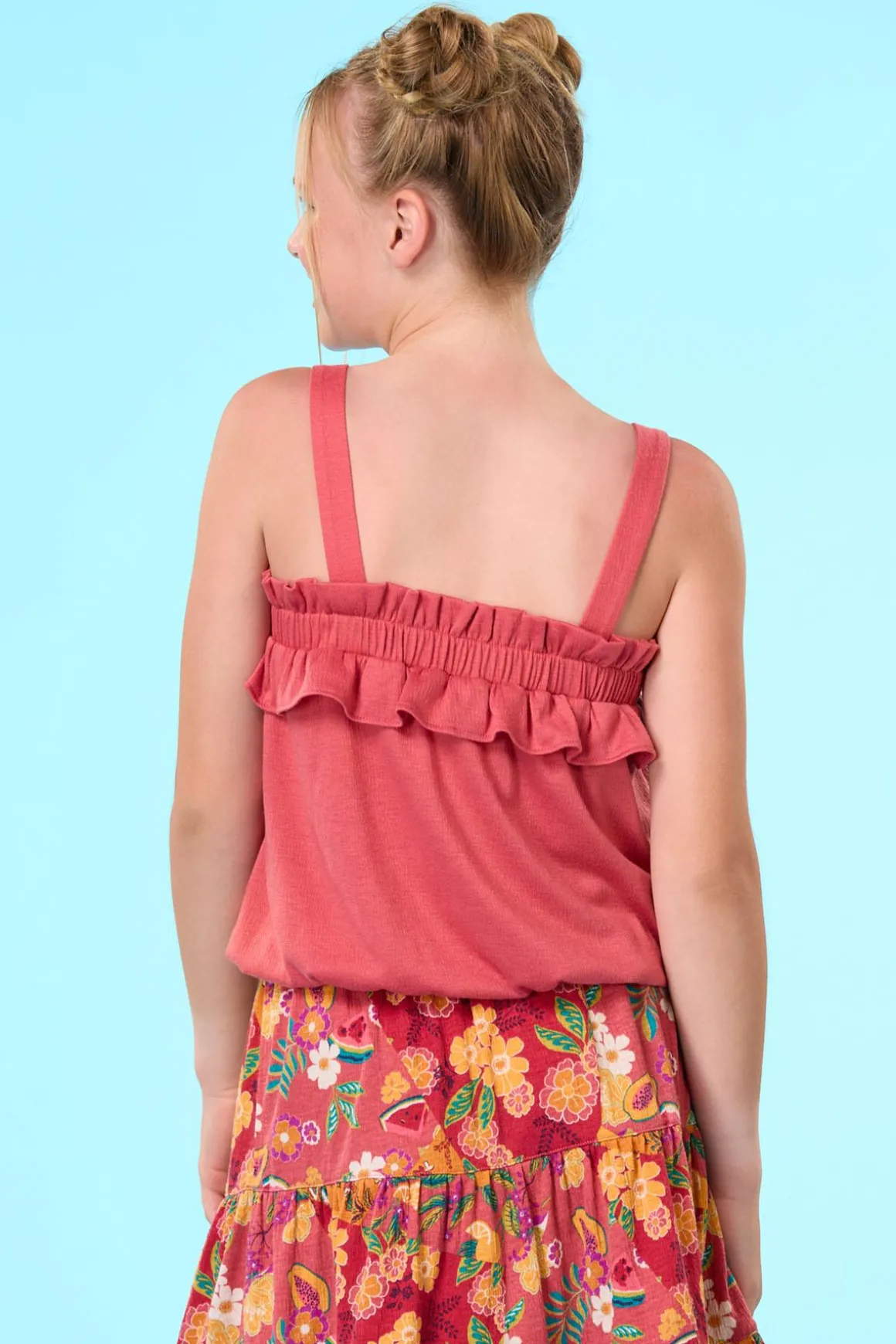 Girls Ruffled Bubble Tank