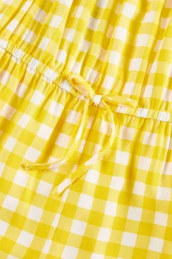 Girls Ruffled Gingham Romper