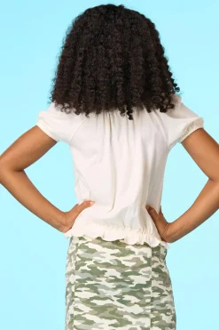 Girls Ruffled Trim Top