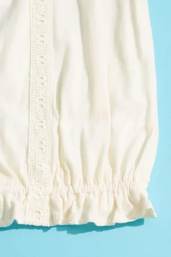 Girls Ruffled Trim Top