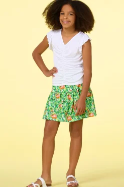 Girls Solid Ruched Top
