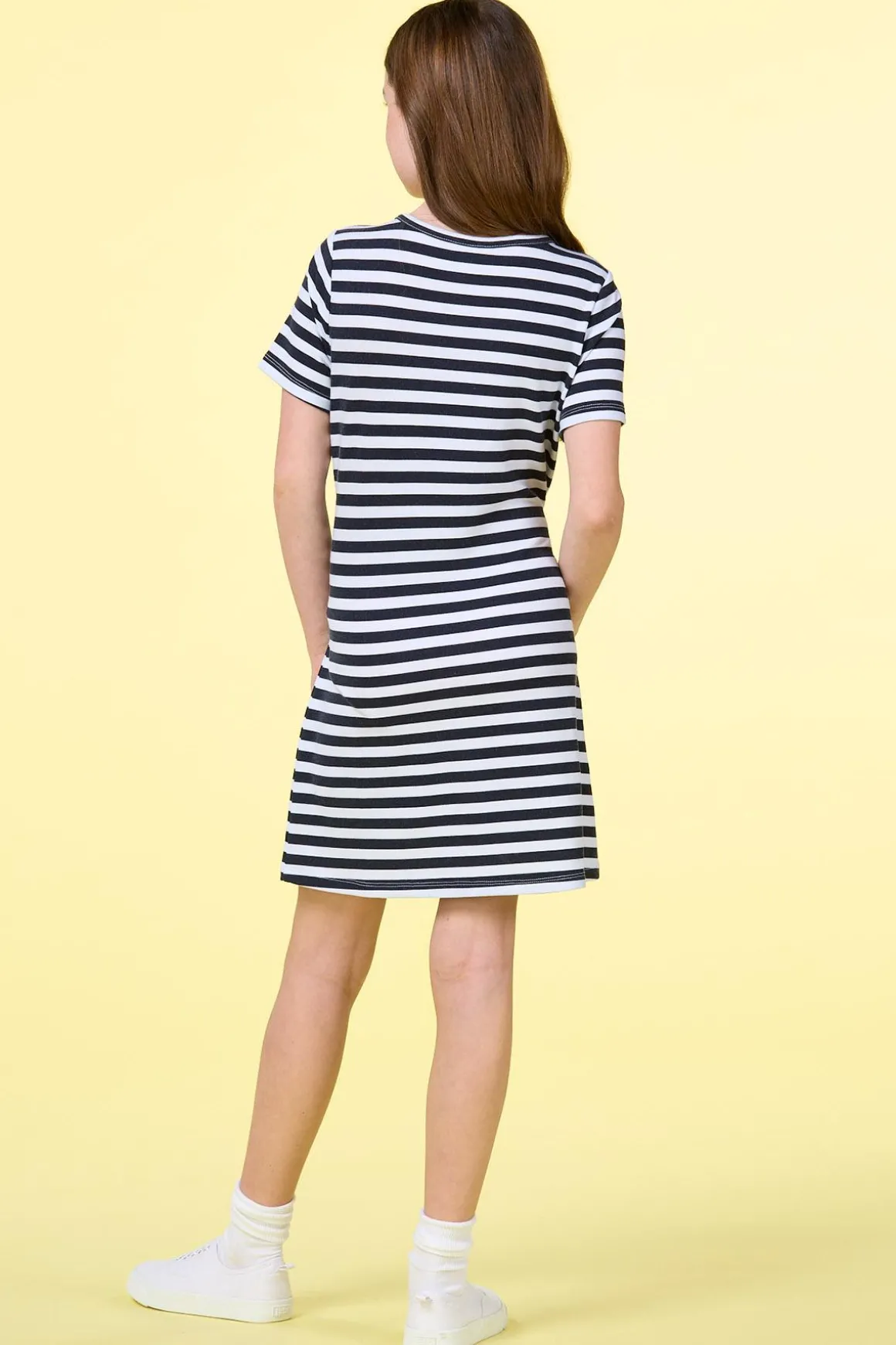 Girls Stripe Tie Waist Dress