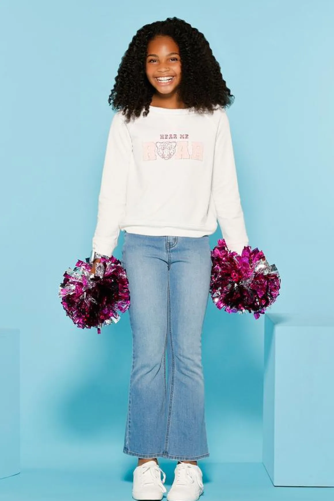Girls Tab Waist Jeans