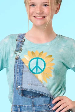 Girls Tie Dye Sunflower Tee