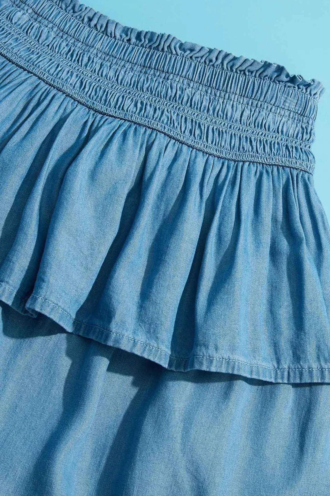 Girls Tiered Chambray Skirt