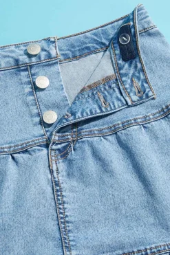 Girls Tiered Denim Skirt