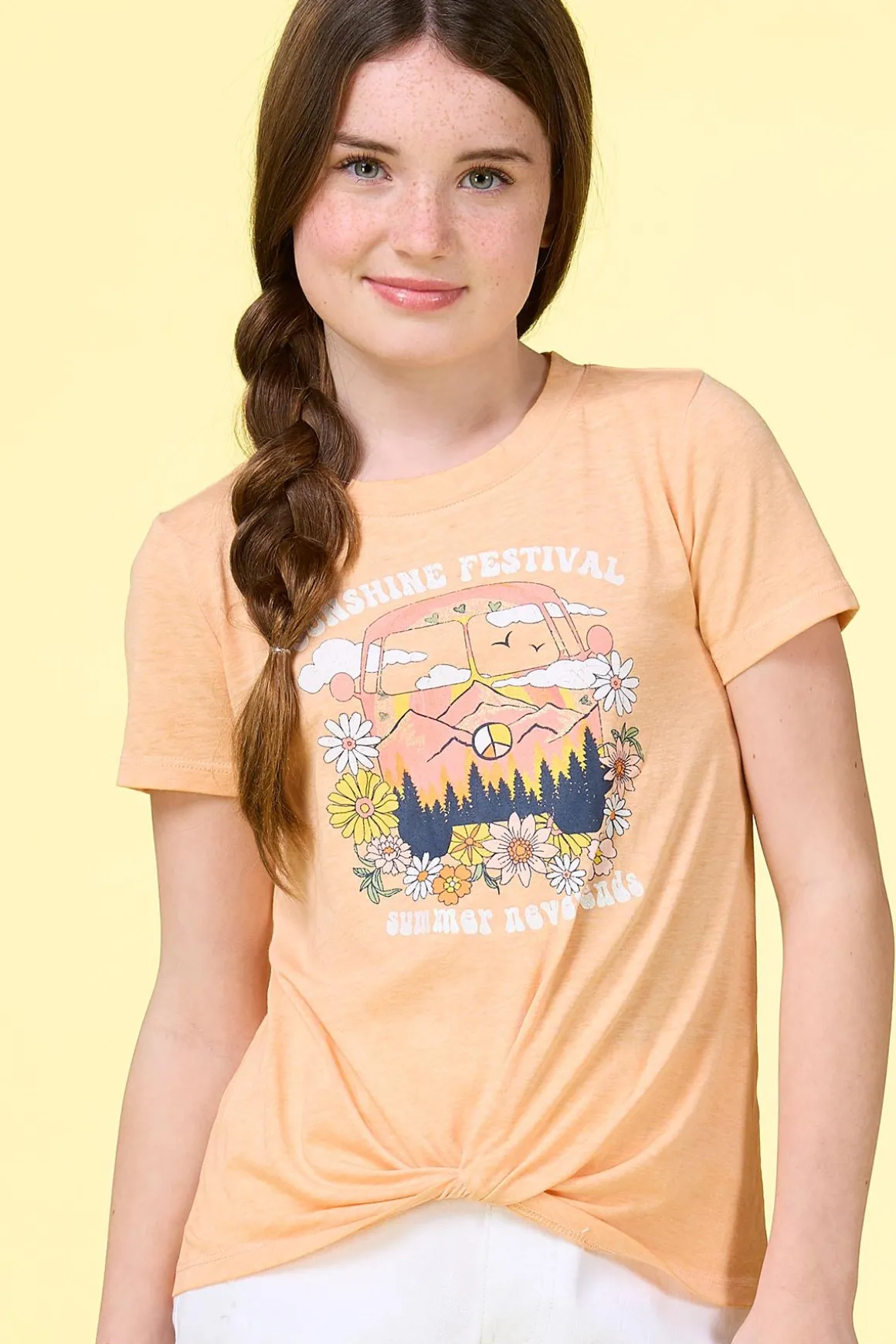 Girls Twisted Sunshine Tee