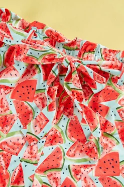 Girls Watermelon Tie Waist Shorts