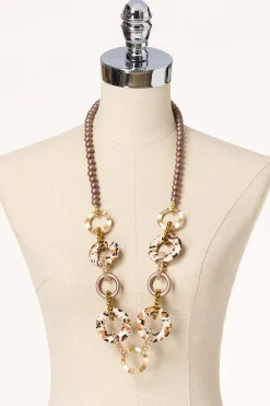 Glass Animal Fabric Long Necklace