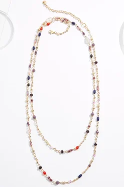 Glass Bead Long Necklace
