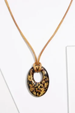 Glass Pendant Cord Necklace