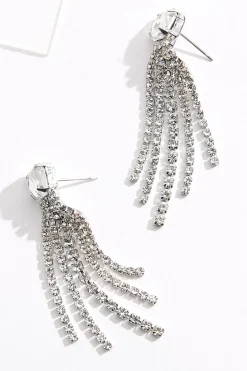 Glass Post Rhinestone Earrings