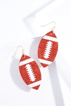 Glitter Football Earrings