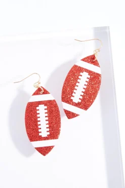 Glitter Football Earrings