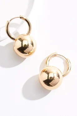 Gold Ball Hoop Earrings