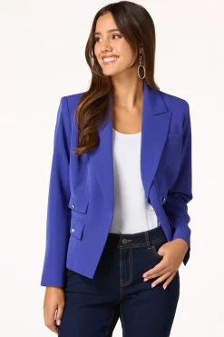 Gold Button Blue Blazer