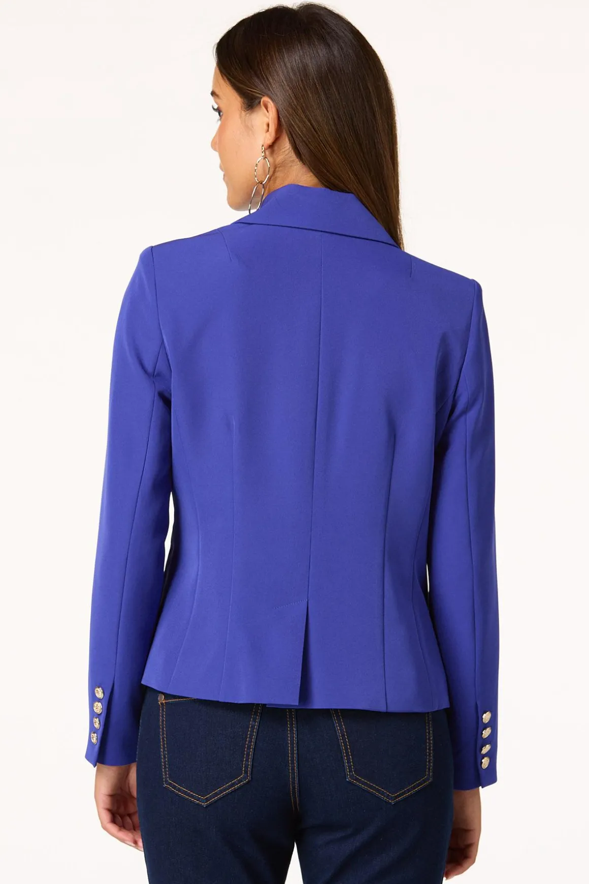 Gold Button Blue Blazer