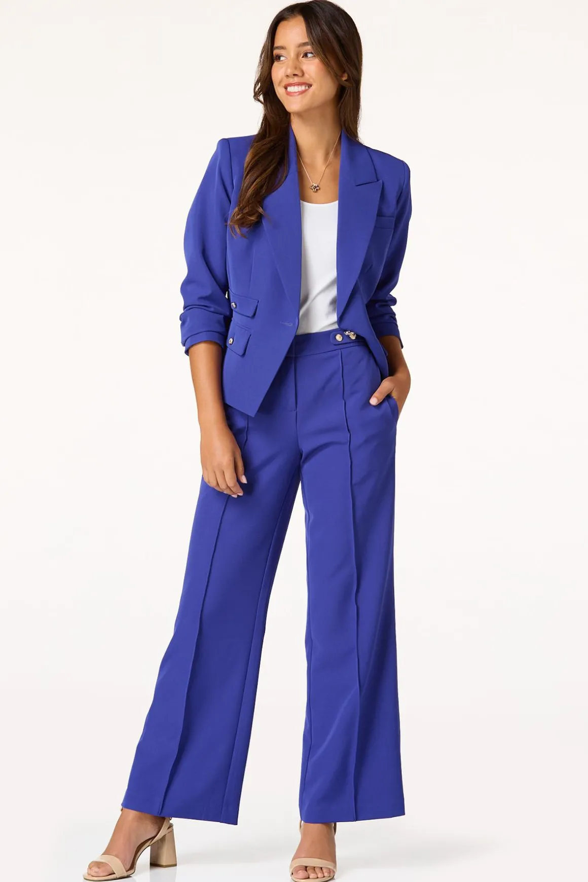 Gold Button Blue Blazer