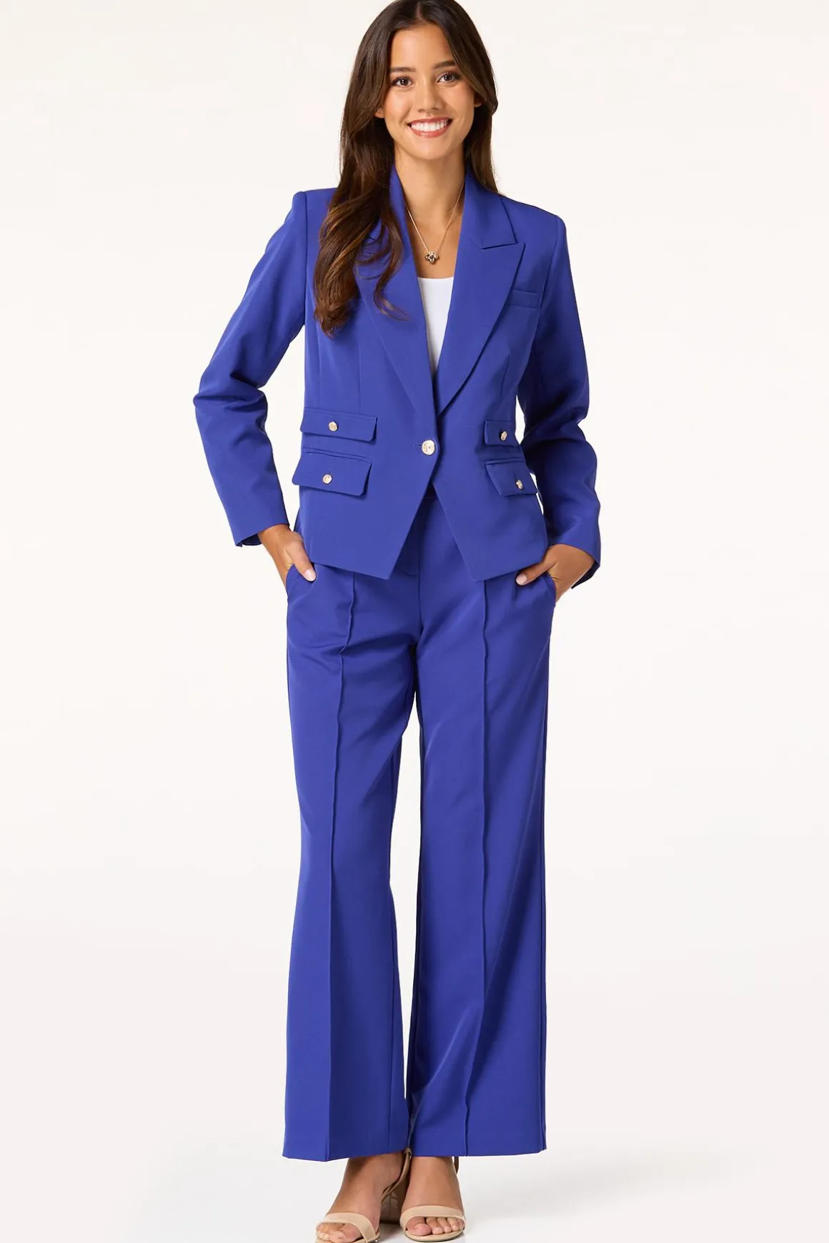 Gold Button Blue Blazer
