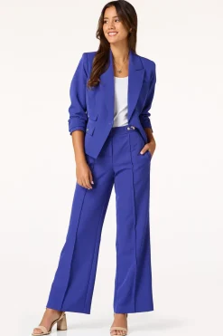 Gold Button Blue Trouser Pants
