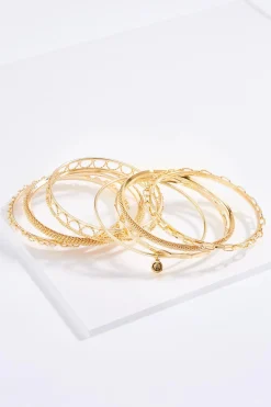Gold Multi Bangle Bracelet Set