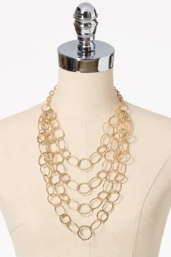 Gold Ring Layered Necklace
